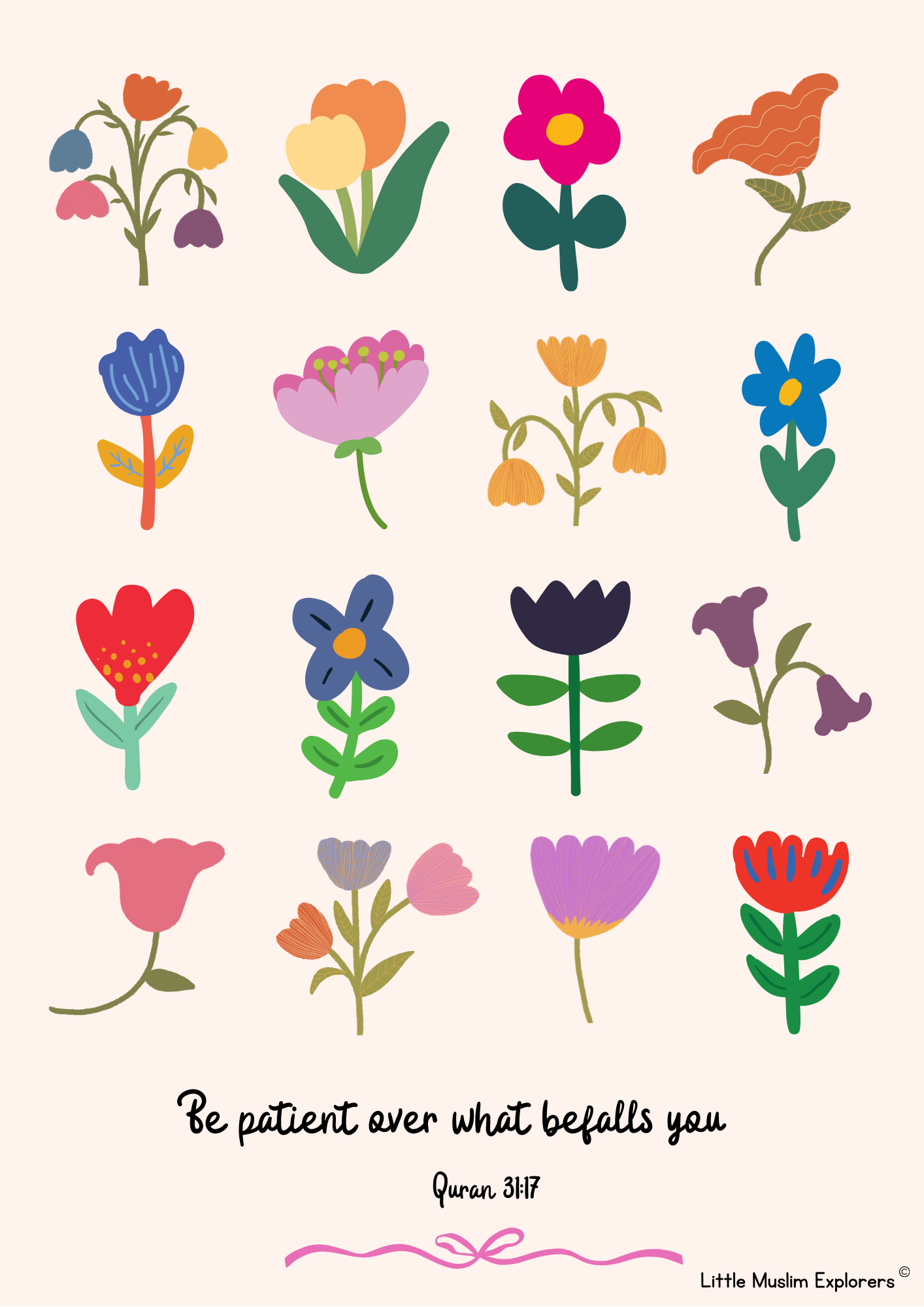 Floral Patience Islamic Print