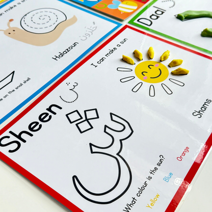 Arabic playdough mats