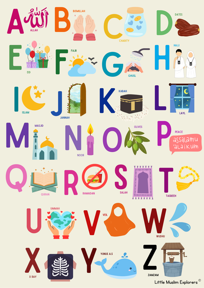 Islamic Alphabet & Numbers Poster bundle