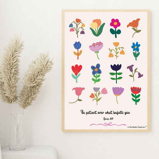 Floral Patience Islamic Print