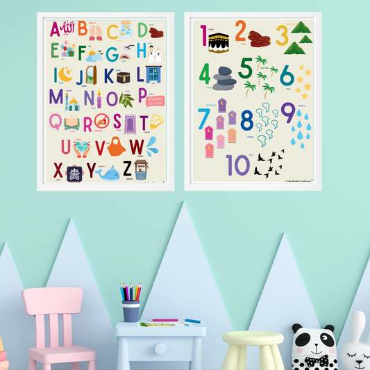 Islamic Alphabet & Numbers Poster bundle