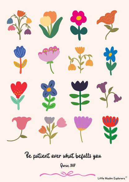 Floral Patience Islamic Print