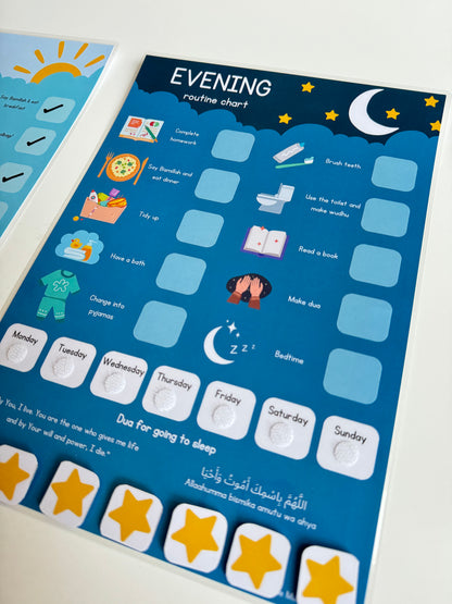 Morning and evening routine charts