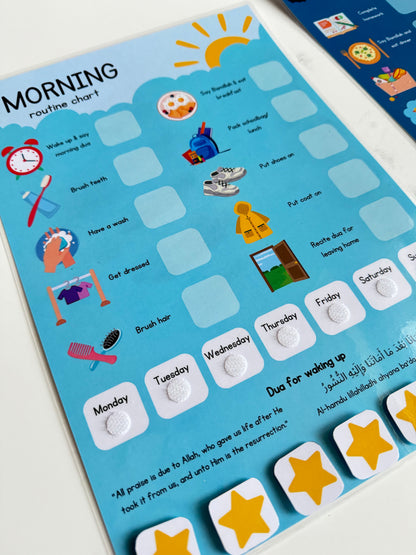 Morning and evening routine charts